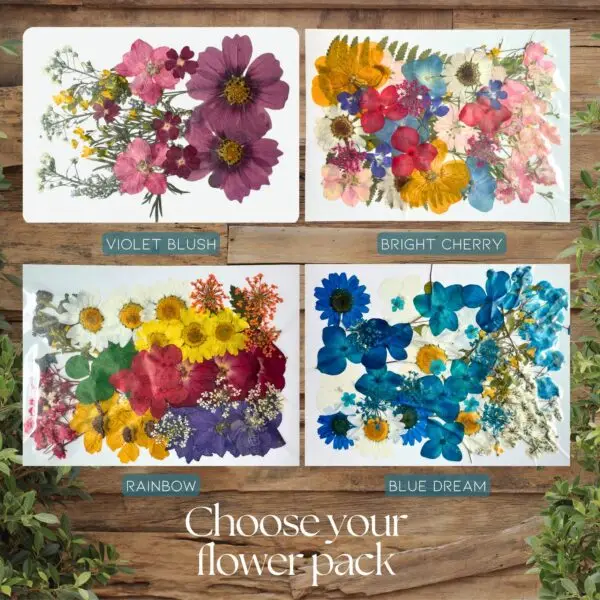 DIY dried flower coasters kit (Set of 2) Pressed flower resin look drink coasters, flower craft project - Image 5