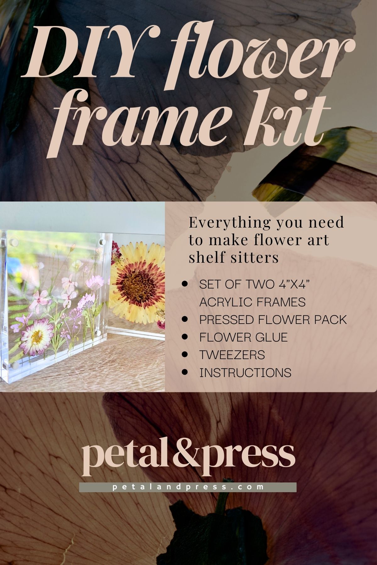 DIY pressed flower frame kit: Acrylic flower shelf sitters (Set of 2) - Image 5